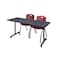 Kobe Rectangle Mobile table, 60" W, 29" H, Laminate Top, Gray MKTRCC6024GY47BY - alternate 1